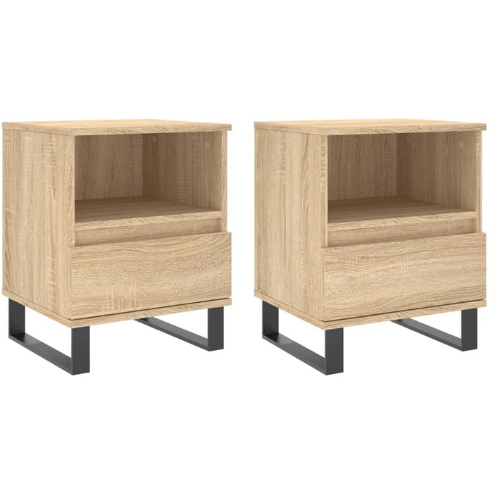 Mesitas de noche 2 piezas roble sonoma 40x35x50 cm madera contrachapada