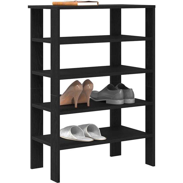 Zapatero negro 61x32x87,5 cm madera contrachapada