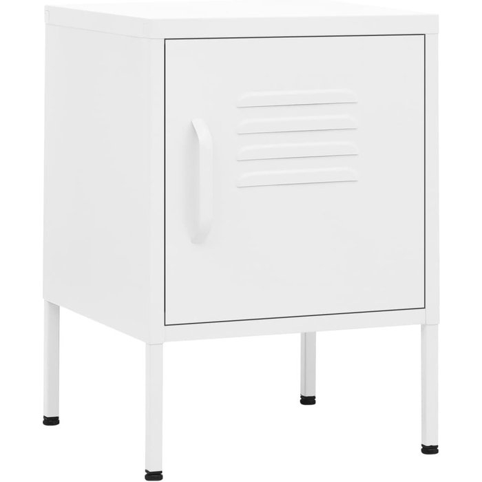 Mesita de noche blanco 35x35x51 cm acero