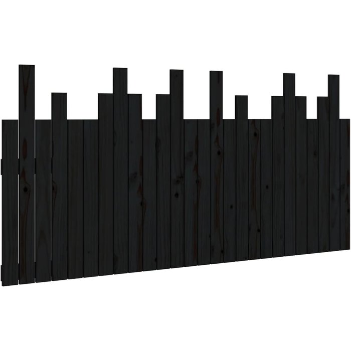 Cabecero de cama - mueble cabecero de pared madera maciza pino negro 166x3x80 cm