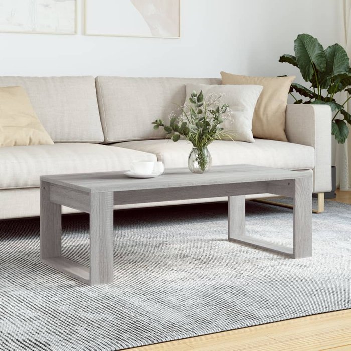 Mesa de centro sonoma gris, 102x50x35 cm, madera de ingeniería.