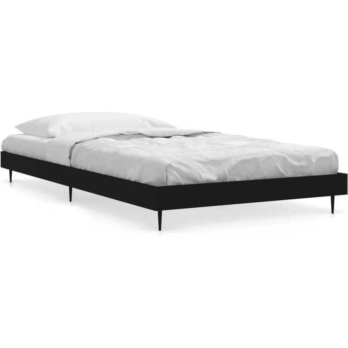 Estructura de cama madera de ingeniería negra 90x200 cm — comfortxl