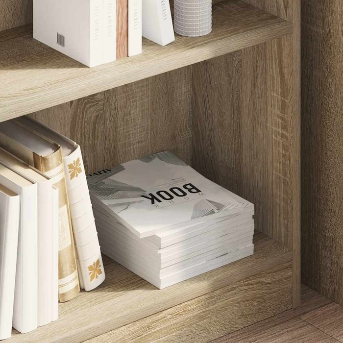 Estantería de madera contrachapada color roble 80x24x75 cm – comfortxl