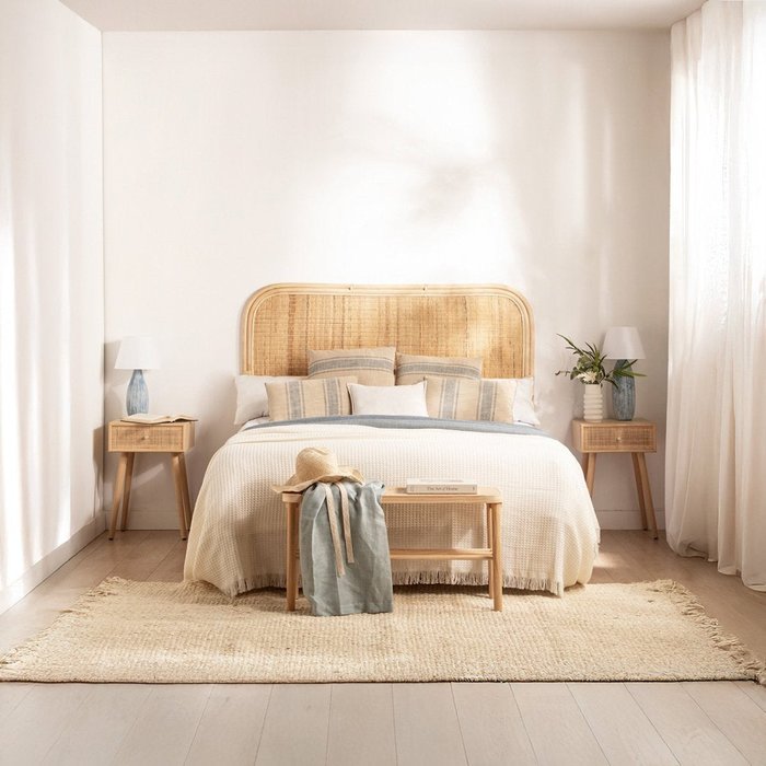 Pack 2 mesitas de noche efecto madera natural 40 x 61 cm