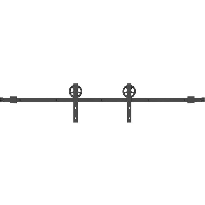 Kit de herrajes para puertas correderas acero negro 183 cm