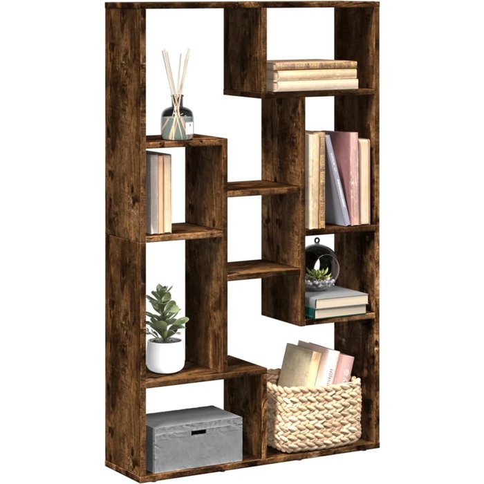 Librería roble ahumado 72x20x120 cm madera contrachapada