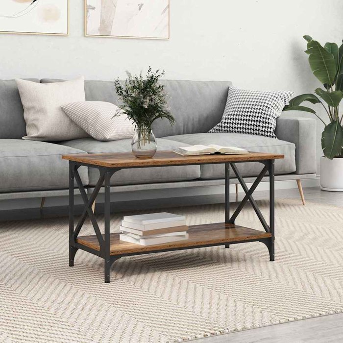 Mesa de café madera vieja 80 x 45 x 45.5 cm