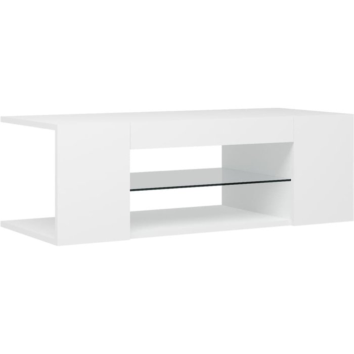 Mueble tv con luces led blanco 90x39x30 cm
