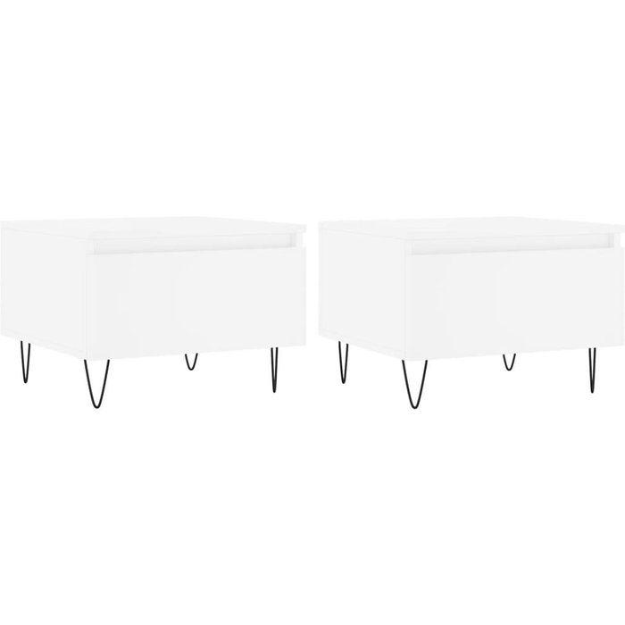 Mesas de centro 2 uds madera de ingeniería blanco 50x46x35 cm - comfortxl