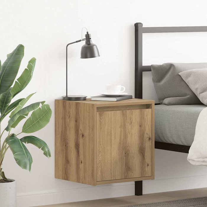 Maison exclusive - mesitas de noche de pared 2 uds roble artisan 38x34x40 cm