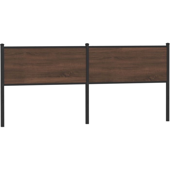 Maison exclusive - cabecero de madera de ingeniería y acero marrón roble 200 cm