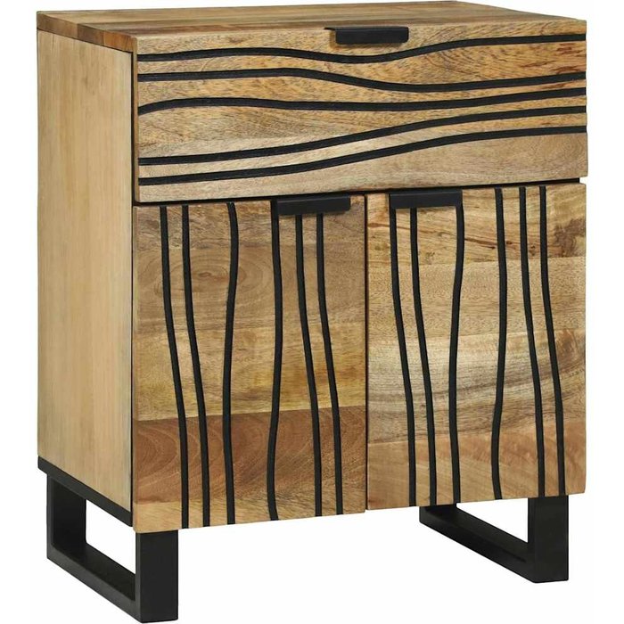 Armario de noche marrón 50 x 33 x 60 cm madera maciza de acacia vidaxl