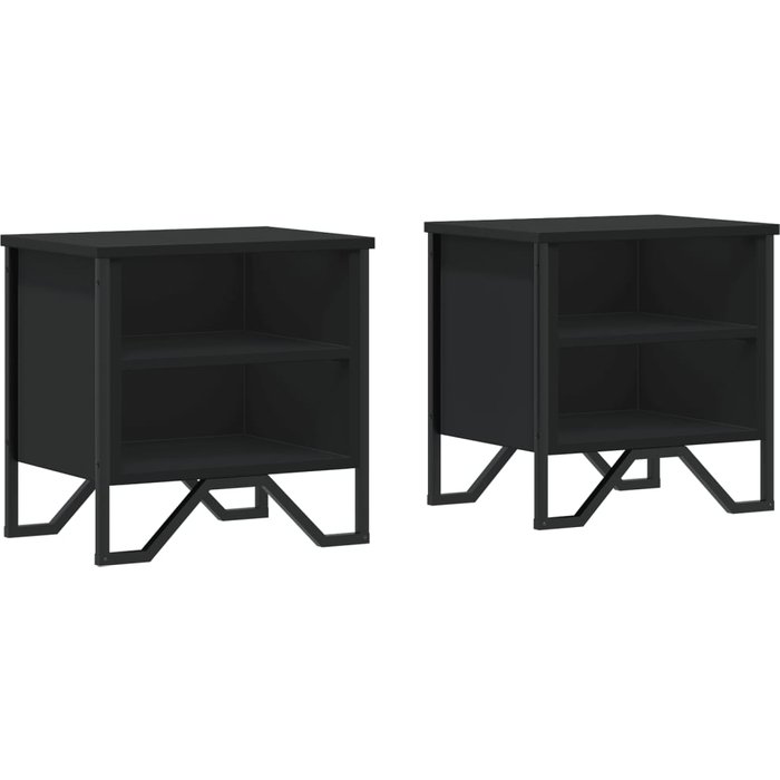 Mesitas de noche 2 uds madera de ingeniería negra 40x30x40 cm - comfortxl