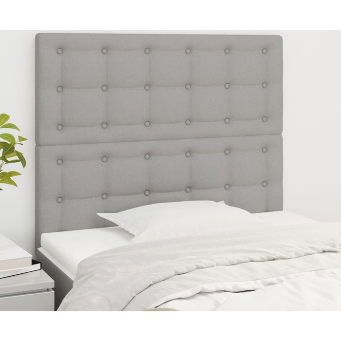 Maison exclusive - cabecero de cama gris claro 100x5x118/128 cm tela