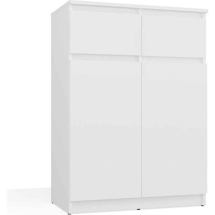 Malex - cómoda moderna de 97 cm con 2 puertas y 2 cajones - blanco