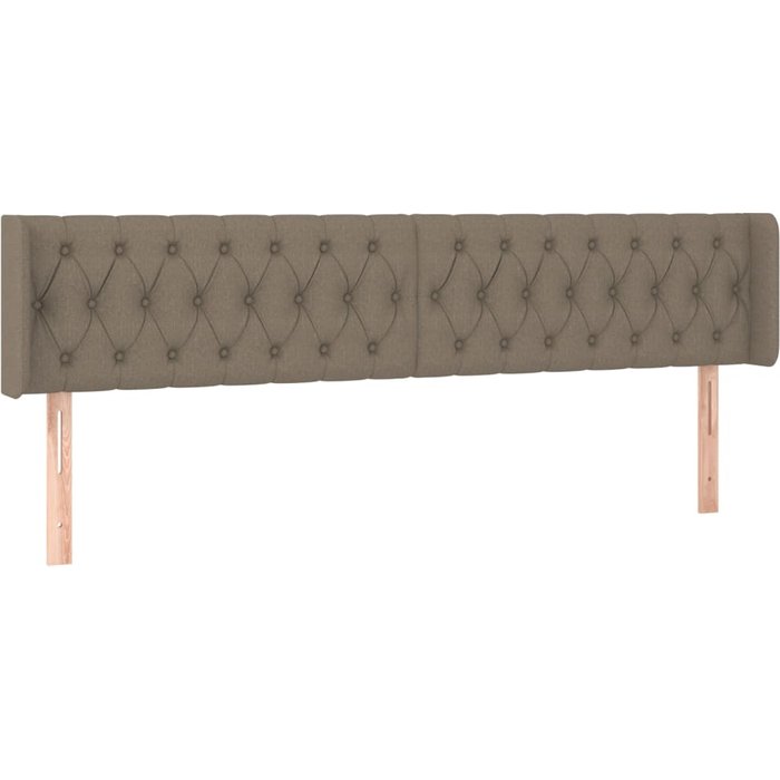 Cabecero cama - mueble cabecero de tela gris taupe 203x16x78/88 cm