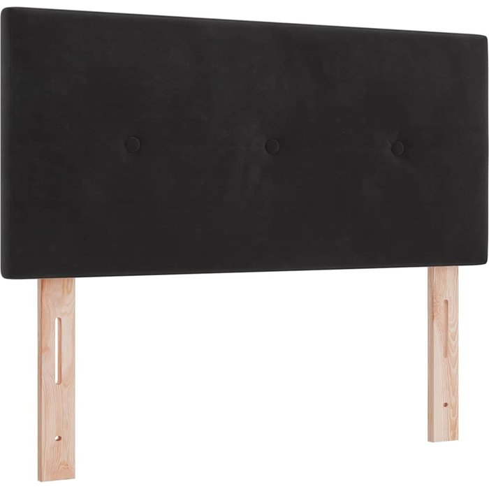 Cabezal led tapizado en botones negro 80 cm terciopelo