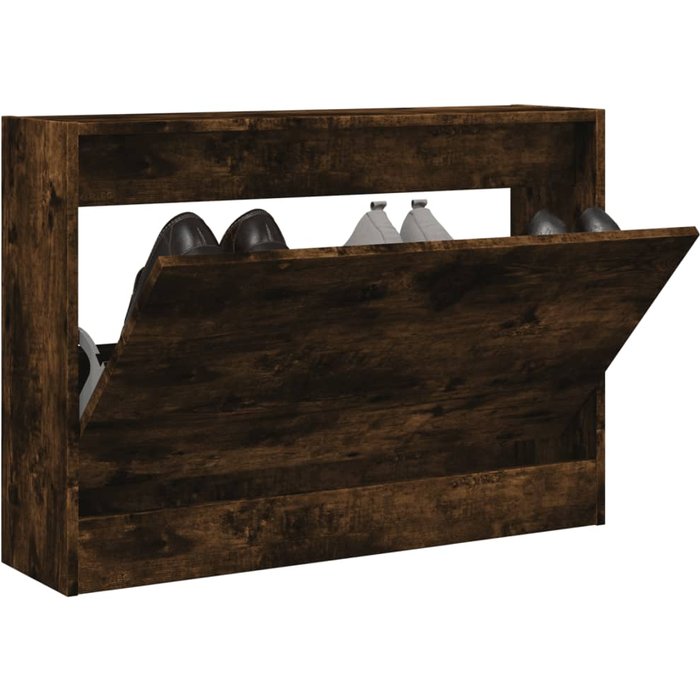 Zapatero roble ahumado 80x21x57 cm madera contrachapada