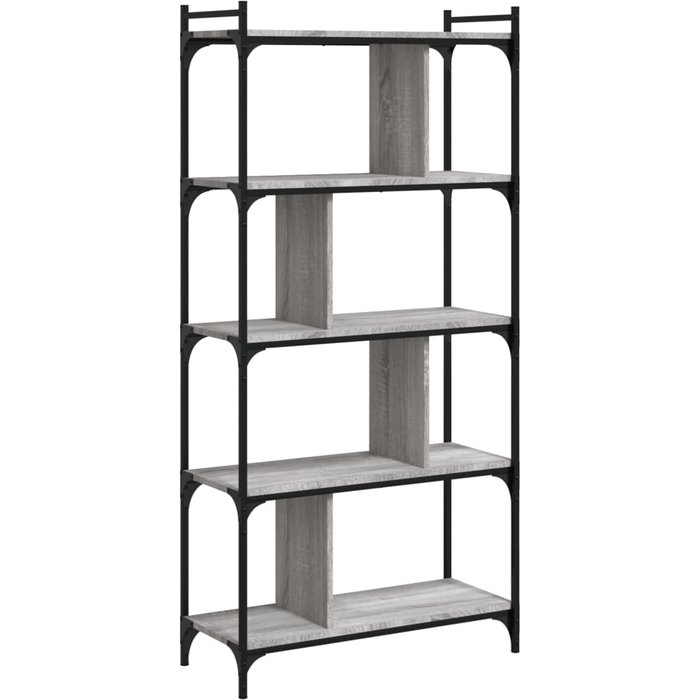 Librería 5 estantes madera ingeniería gris sonoma 76x32x158 cm – comfortxl