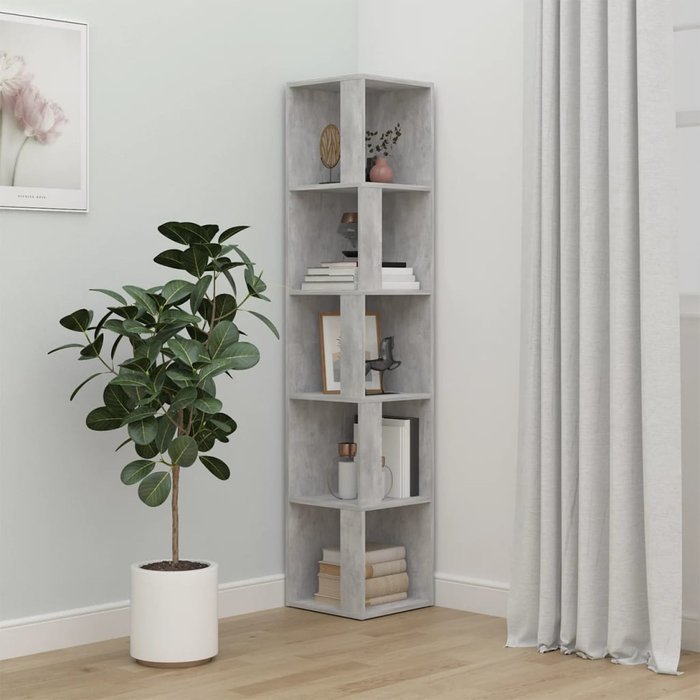 Armario esquinero aglomerado gris hormigón 33x33x164,5 cm