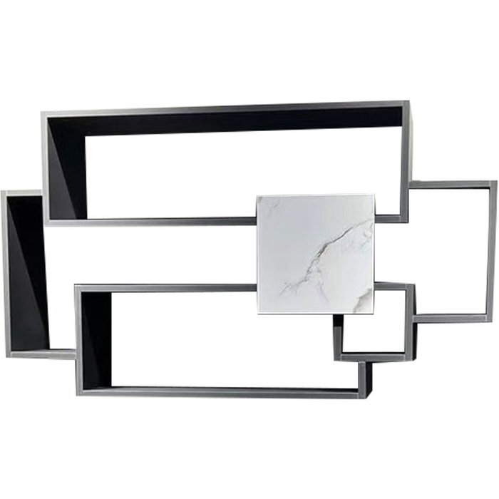 Sorrento - estantería de pared en madera melamina 132x30xh75 cm, color negro