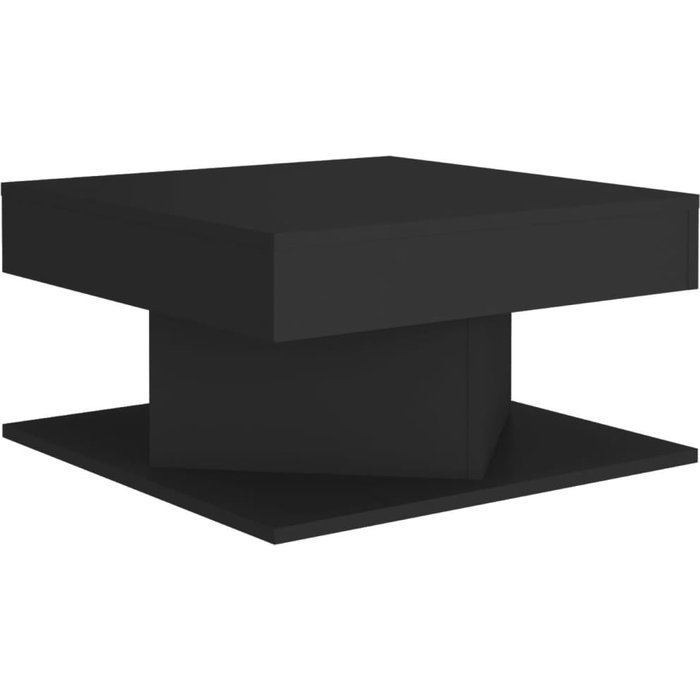 Mesa de centro madera contrachapada negro 57x57x30 cm - comfortxl