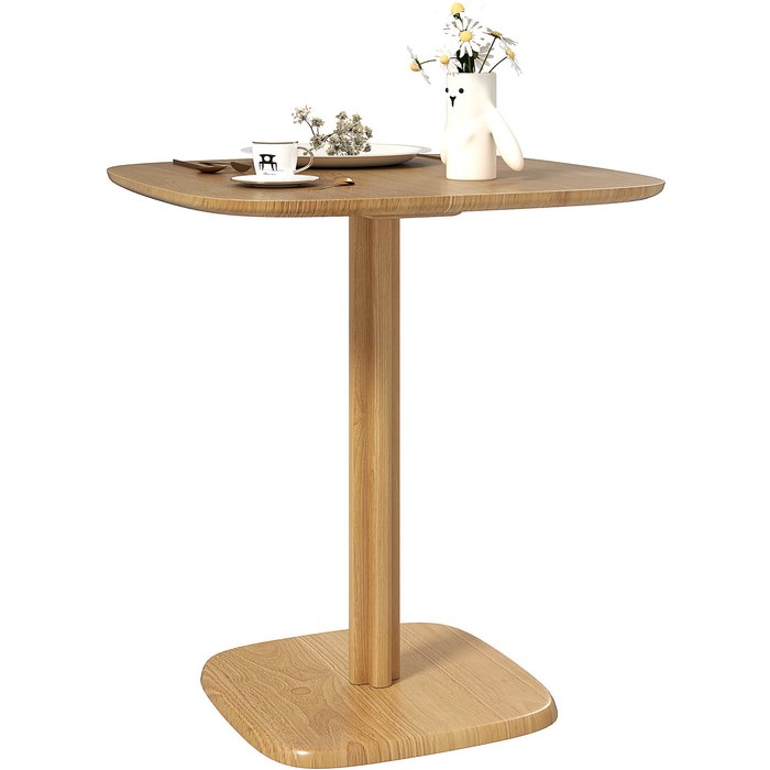 Mesa de comedor cuadrada 70x70cm madera maciza 4 personas base pedestal