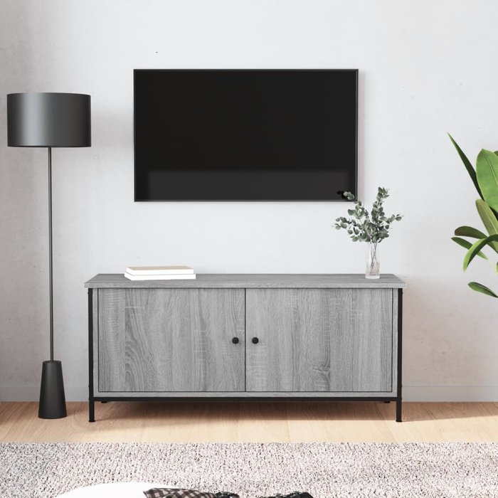 Maison exclusive - mueble tv con puertas contrachapada gris sonoma 102x35x45 cm