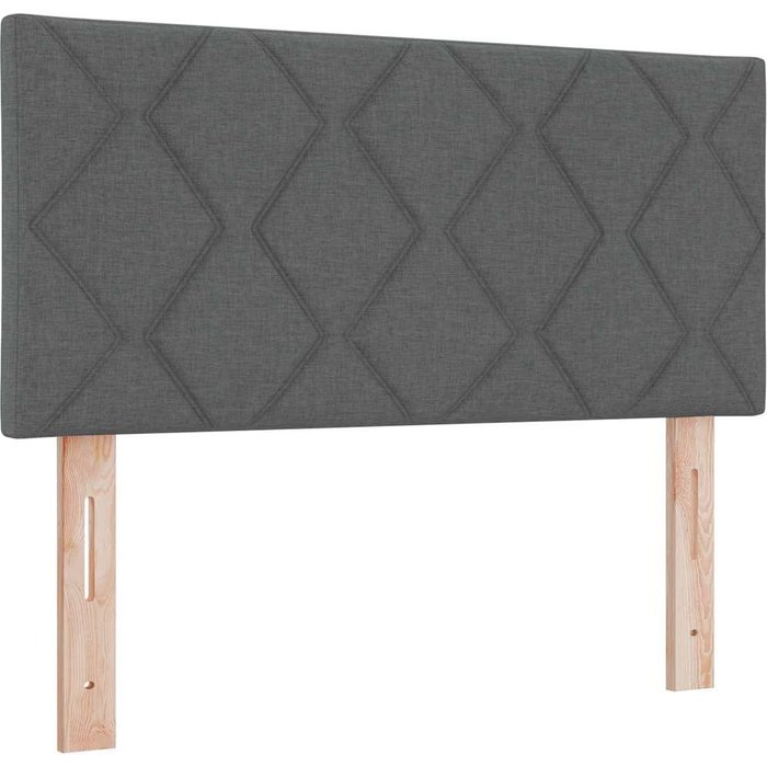 Cabecera led set de 2 gris oscuro tela 90 cm moderna