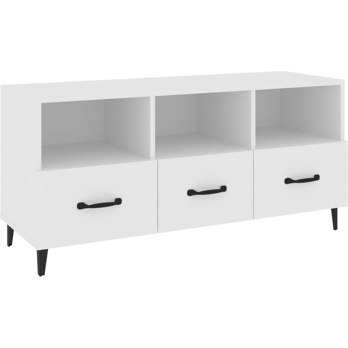 Mueble tv blanco 102x35x50 cm madera contrachapada