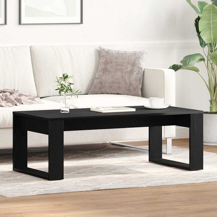 Mesa de centro, roble negro, 102 x 50 x 35 cm, madera de ingeniería. - pangivo