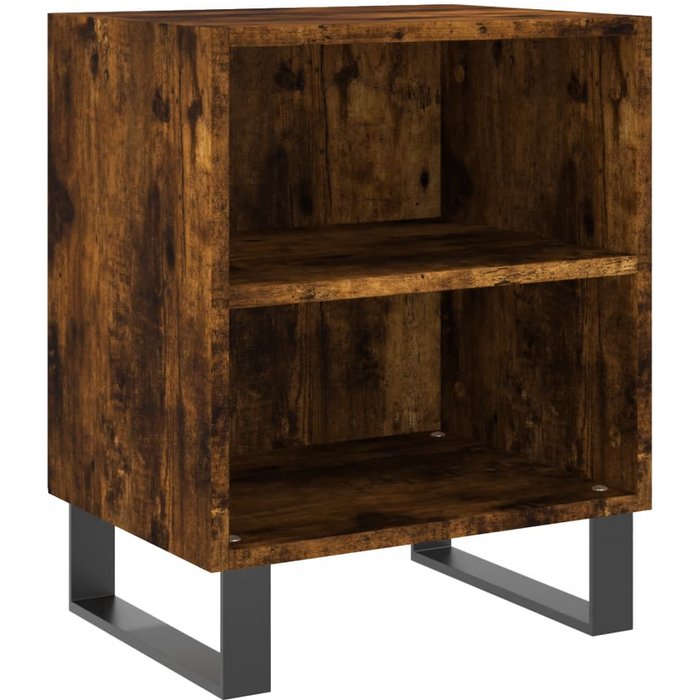 Mesita de noche madera de ingeniería roble ahumado 40x30x50 cm - comfortxl