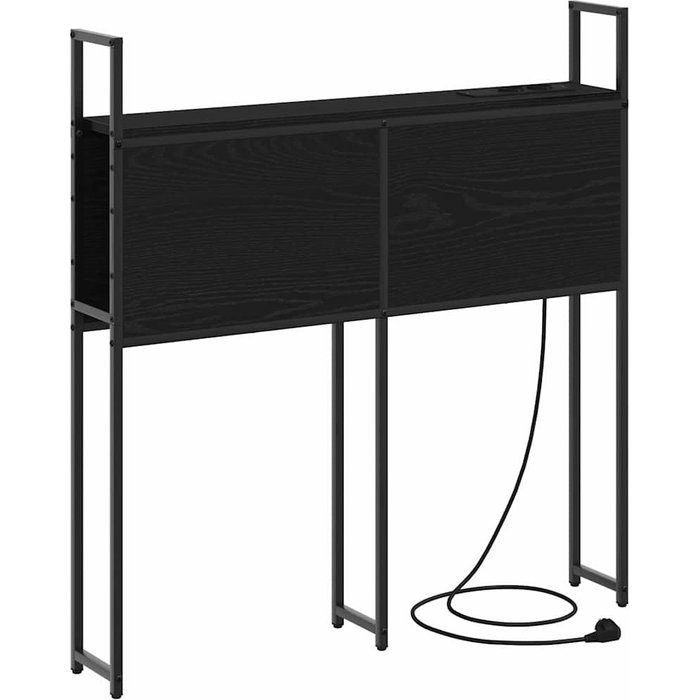 Cabecera de almacenamiento con cabecera con almacenamiento roble negro 75 cm