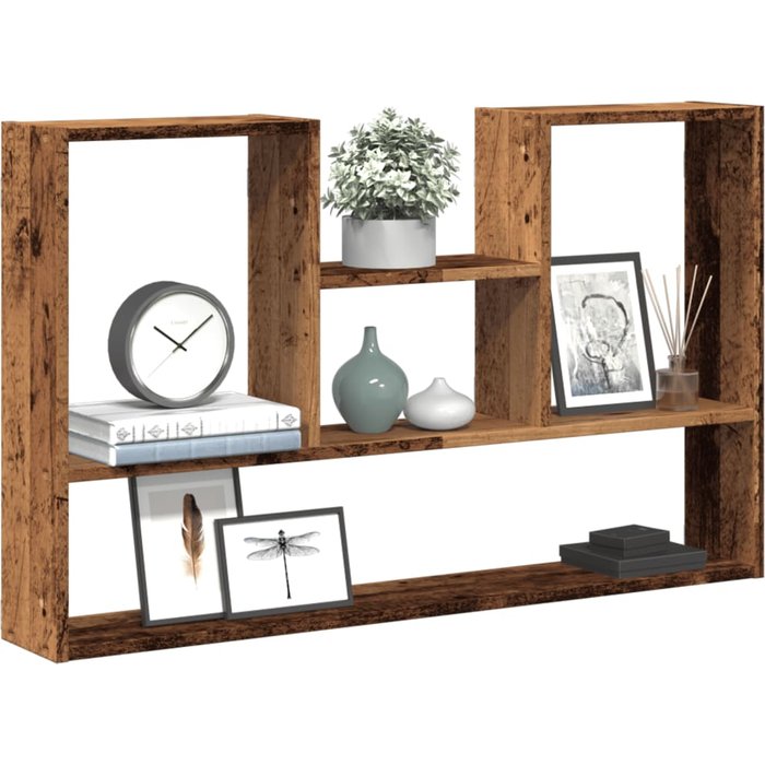 Estante de pared madera vieja 99x15x60 cm madera contrachapada