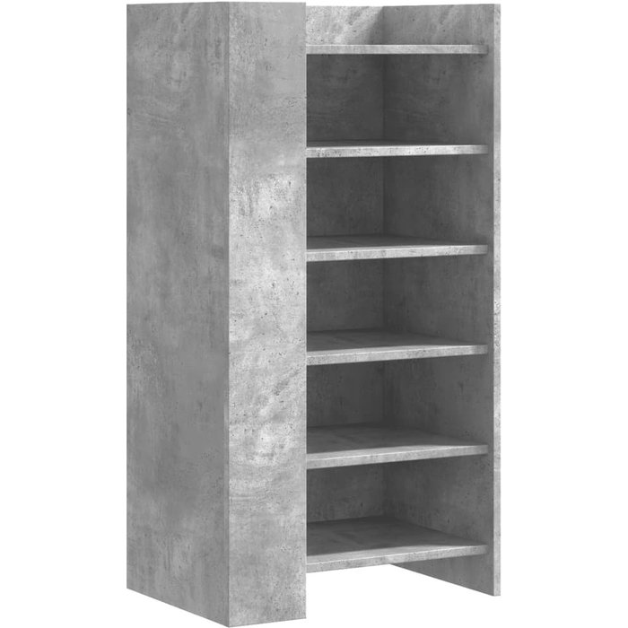 Zapatero de madera compuesta gris hormigón 52x37,5x100 cm - comfortxl