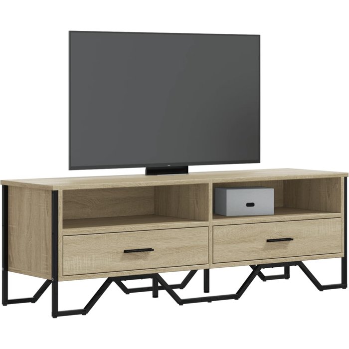 Mueble de tv de roble sonoma, 122 x 34 x 41 cm, madera de ingeniería