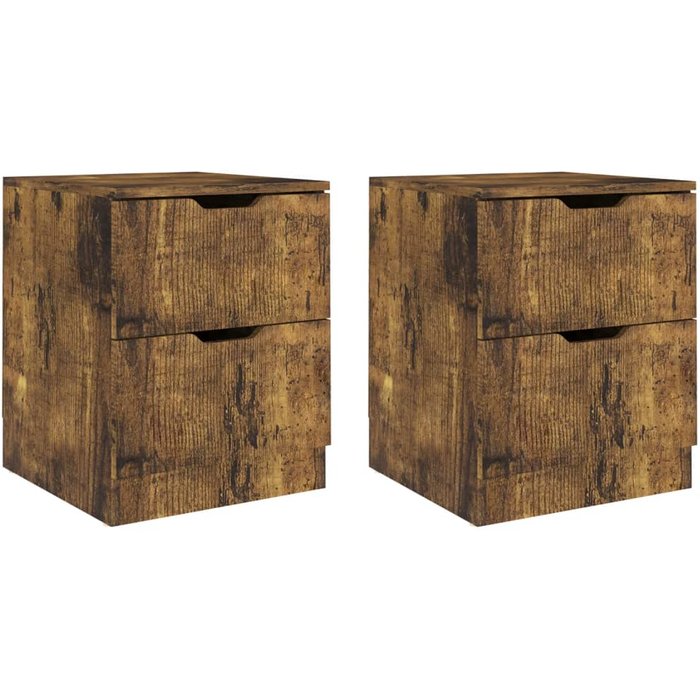 Mesitas de noche 2 piezas roble ahumado 40x40x50 cm aglomerado