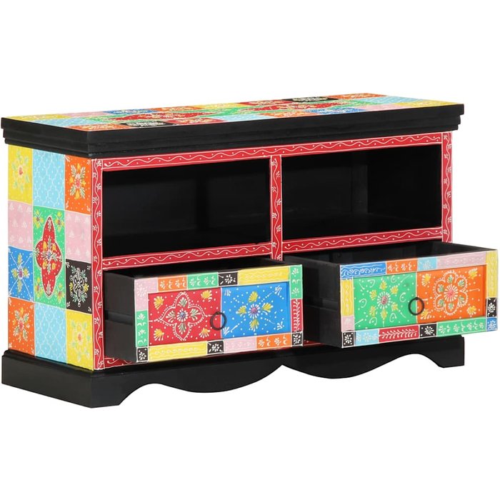 Gabinete de tv con cajón multicolor 80 x 35 x 50 cm