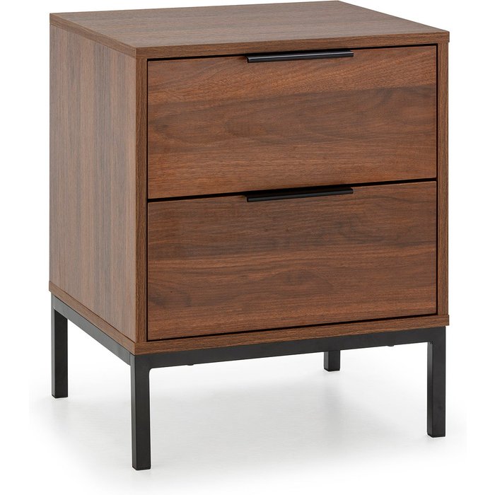 Mesita de noche auri 2 cajones color nogal