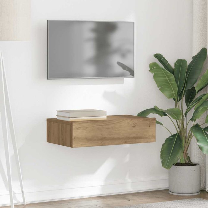 Mueble de tv con luces led roble artisan 60x35x15,5 cm vidaxl