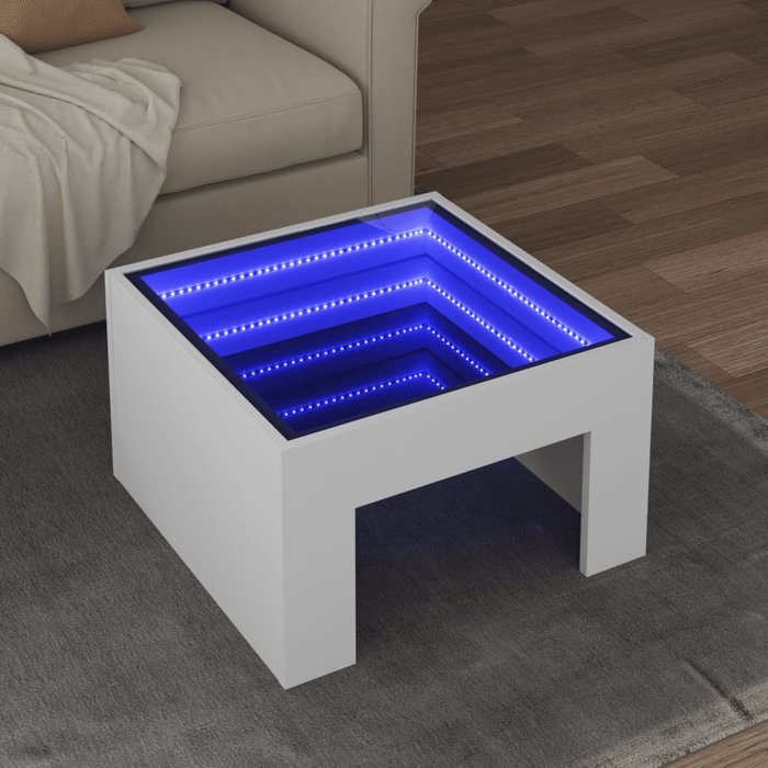 Maison exclusive - mesa de centro con maison exclusive - led blanco 50x50x30 cm
