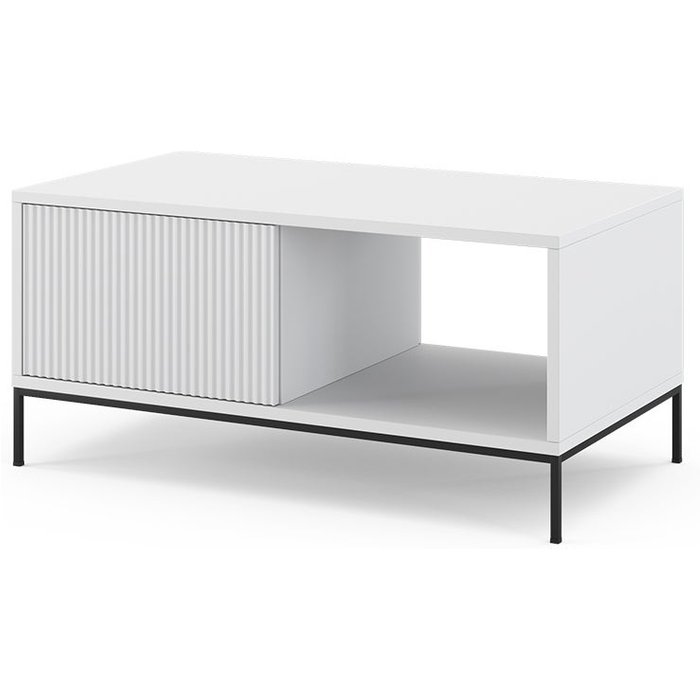 Vicco mesa baja eliza, blanco, 90 x 50 cm con un cajón