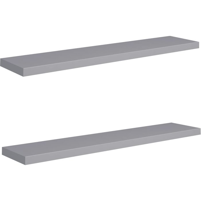 Estantes flotantes de pared 2 uds mdf gris 120x23,5x3,8 cm- comfortxl