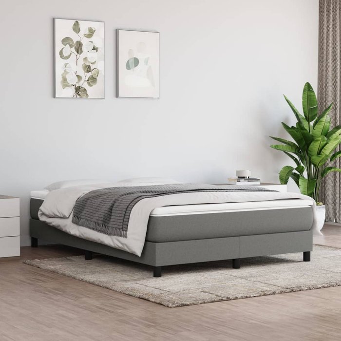 Maison exclusive - estructura de cama con somier tela gris oscuro 140x190 cm