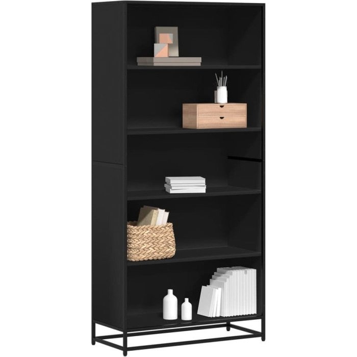 Estantería de madera de ingeniería negra 80,5x35x170,5 cm vidaxl