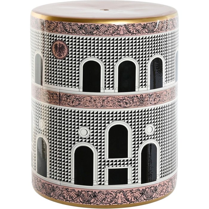 Mesita auxiliar porcelana 33x33x42,5 puertas