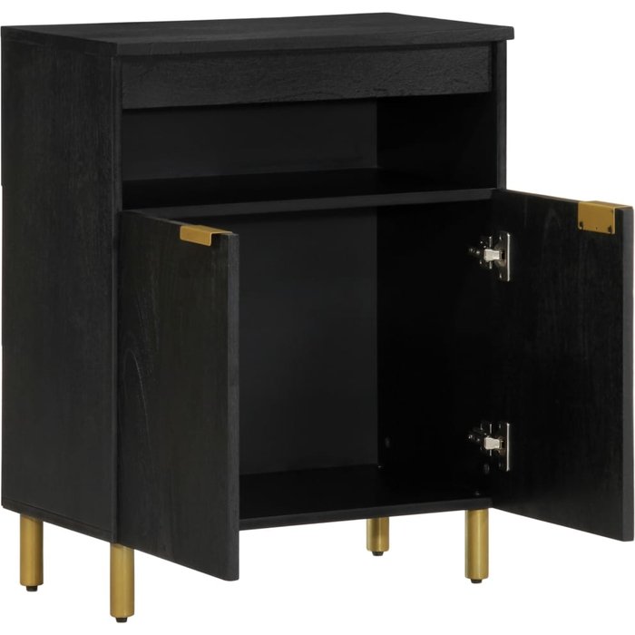 Aparador de madera de ingeniería negro 60x33x75 cm v73 unico / negro