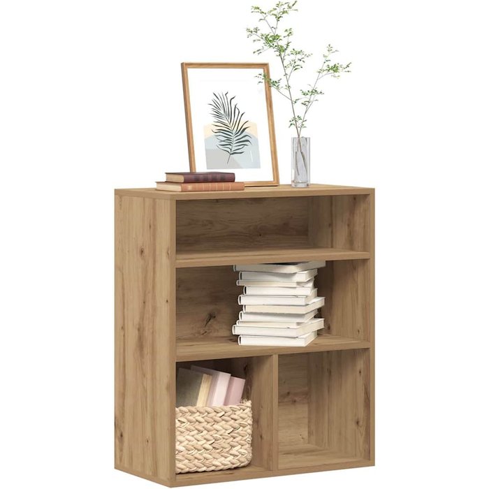 Librería artesanal de roble, 60x30x71,5 cm, madera de ingeniería. - pangivo