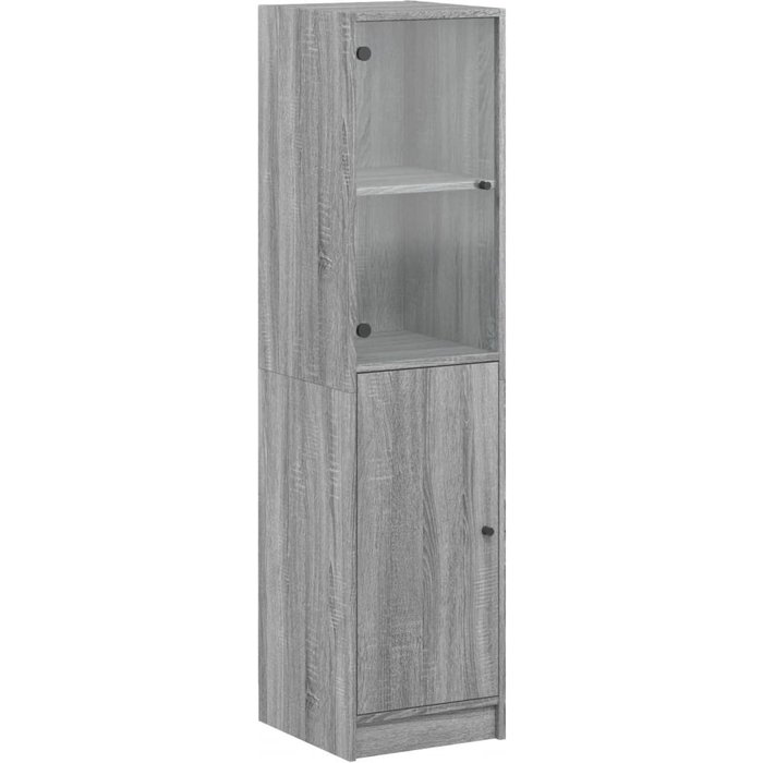 Aparador con puerta de vidrio gris sonoma 35x37x142 cm - comfortxl