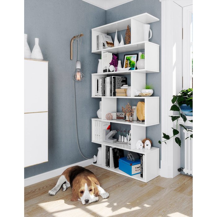 Estanteria alta 192x80x25 cm blanco brillo